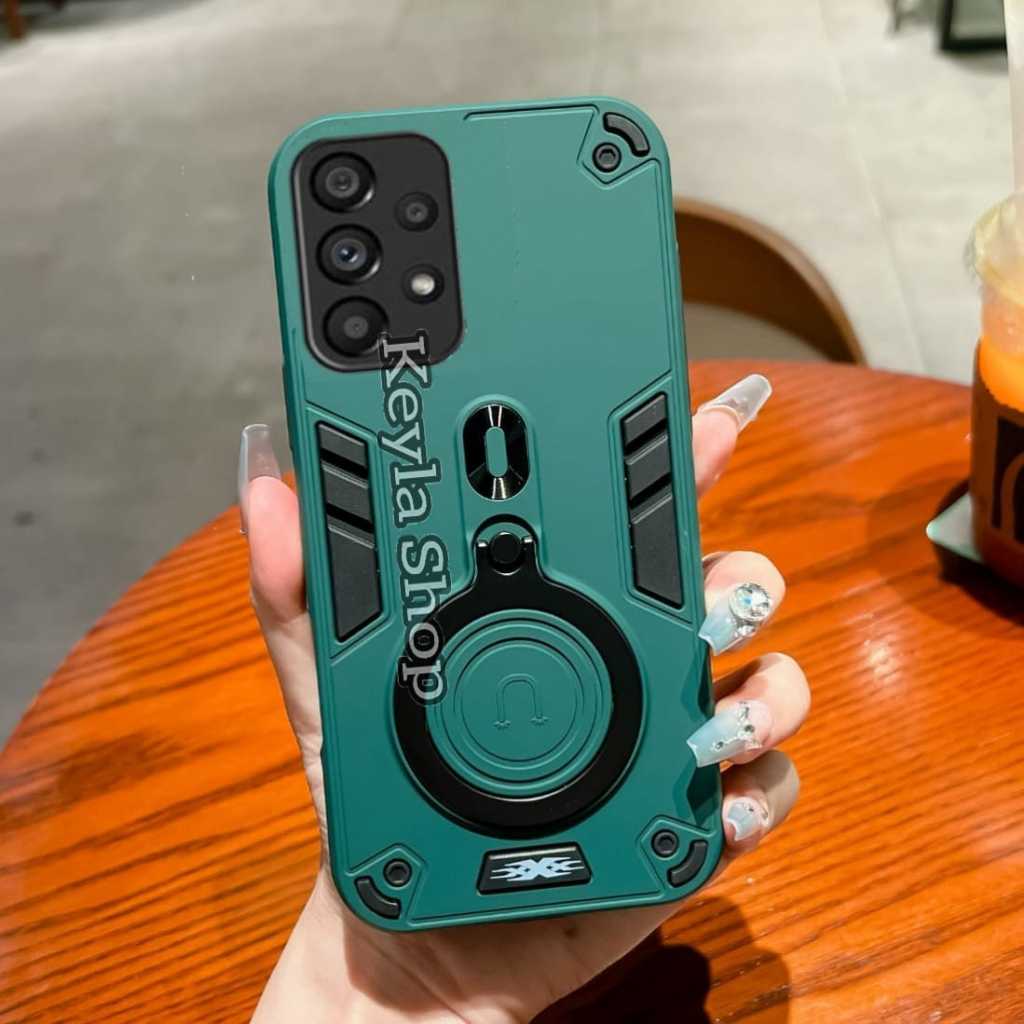 Case For Samsung A32 5G Hard Case Pro Camera Carbon Fibre 360 Degree Rotasi Ring Casing HP