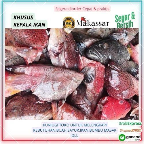 Khusus Kepala Ikan Besar Segar Perkilo,Kepala ikan Kakap Merah,Sunu,Kerapu Merah,dan Hitam,Cocok Bua
