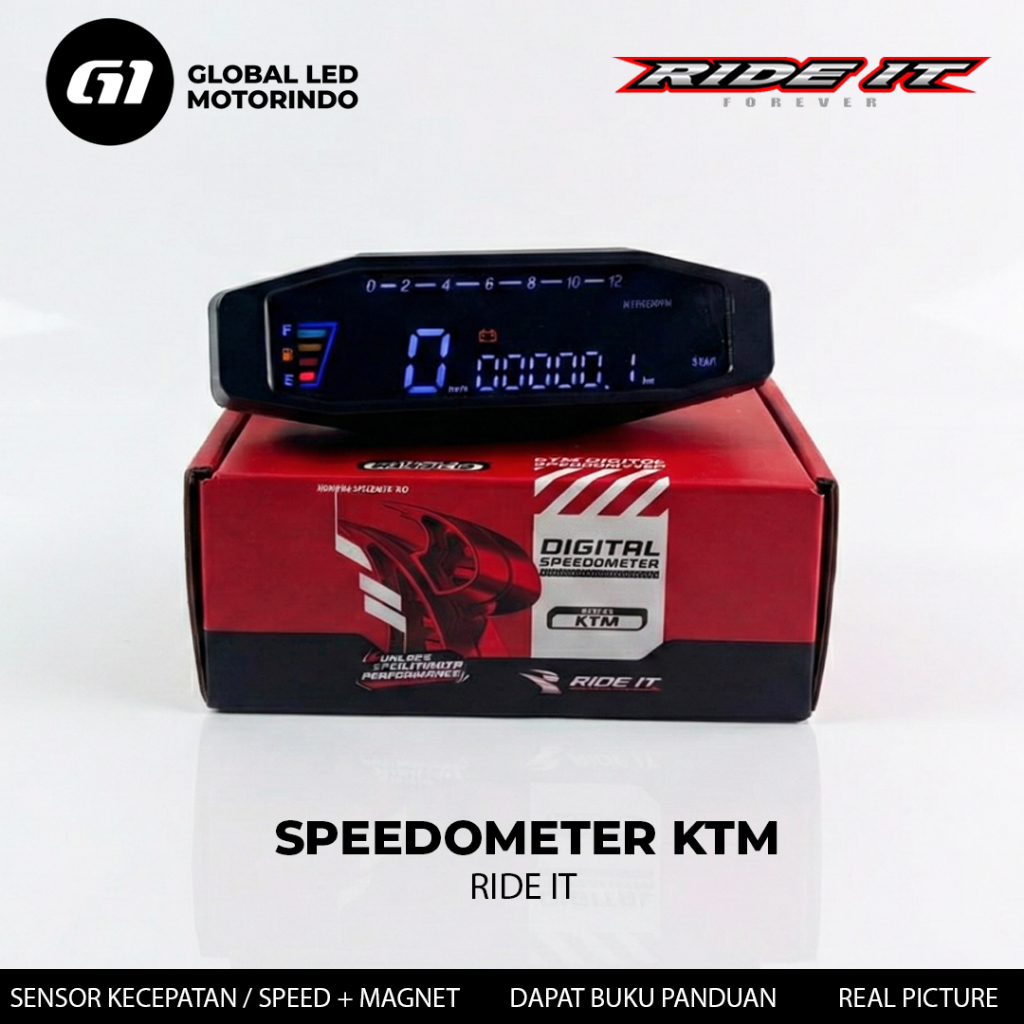 RIDE IT Speedometer Full DIGITAL KTM Gen 2 Spedometer Spedo Spido Koso Generasi Kedua Universal