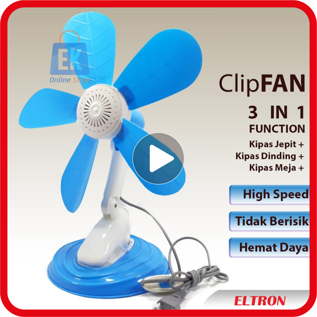 Kipas Angin 3 in 1 Clipfan Eltron | Kipas Jepit | Kipas Angin Jepit | Kipas Jepit Baling