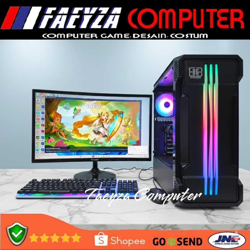 PC Gaming AMD Ryzen 5 5600X | VGA RTX 3050 | SSD 256GB | LENGKAP LED 24"