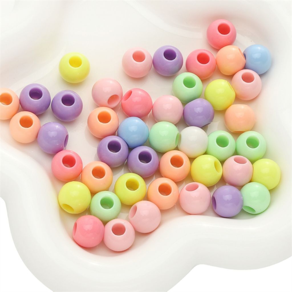 manik mote lubang besar - mote lubang besar - mote bulat 10mm