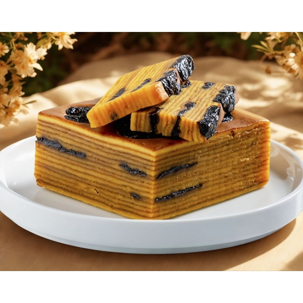 Kue Lapis Legit Prune Premium 10x10cm - Prune Asam Manis, Tanpa Pengawet, Lembut dan Moist