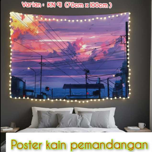 GM WALLPAPER KAIN DINDING POSTER KAIN KARTUN DINDING BACKGROUND KAIN PEMANDANGAN