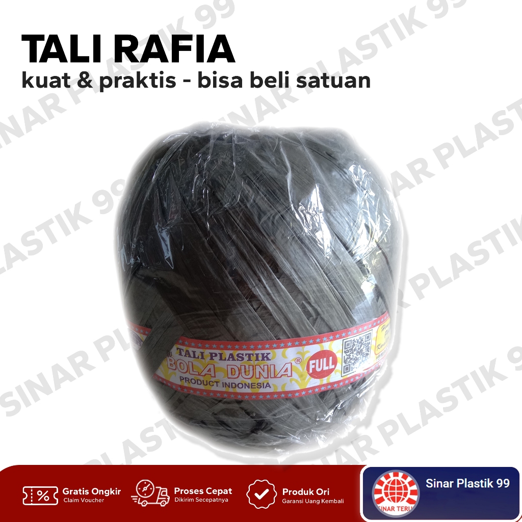 Tali Rafia Hitam Cap Bola Dunia