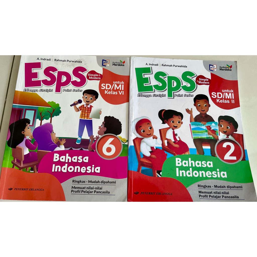 2 Buku: ESPS Bahasa Indonesia 2 & 6 kurikulum merdeka terbaru 2025 ORI berwarna