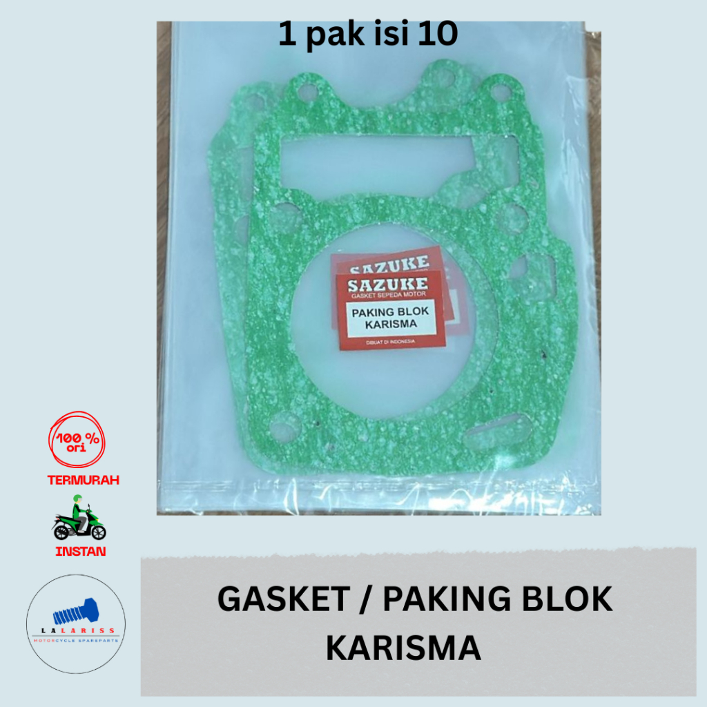 Gasket / Paking Blok / Pak Blok / Paking Silinder Blok Motor Honda Karisma isi 10 Sazuke Instan