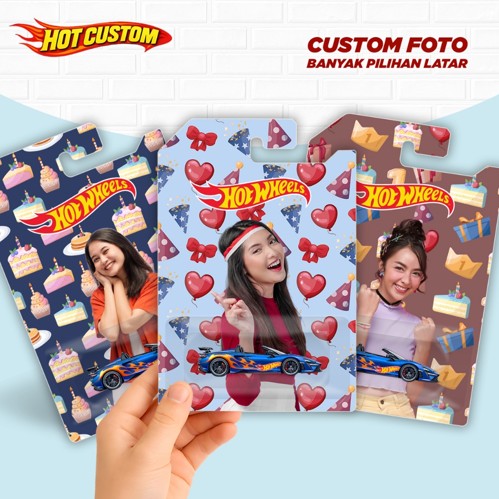 Custom Card Hot Wheels Mobil Hadiah Unik Latar Ekslusive - Cake Ballons