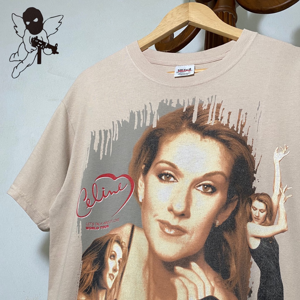 Original 1999 Celine Dion dan 2012 Iron Maiden vintage tshirt