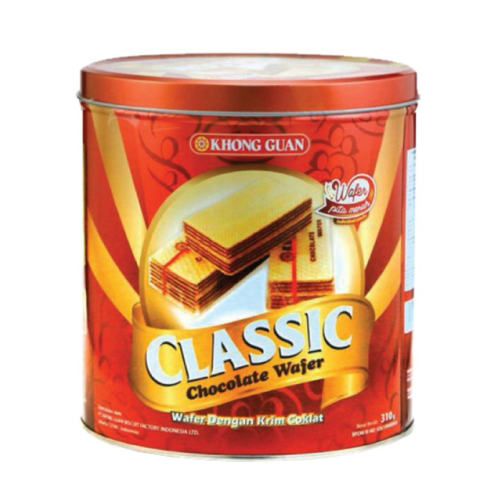 Khong guan wafer classic choco kaleng 310gr