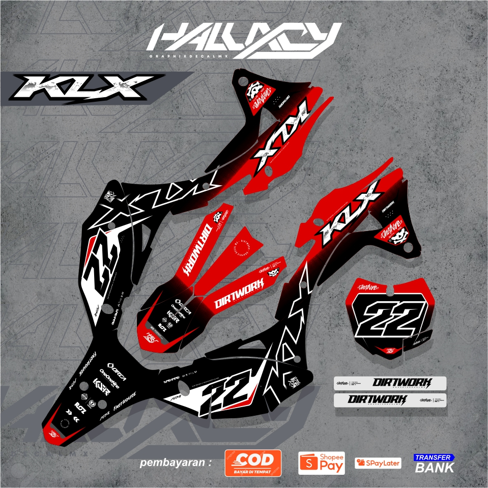 DECAL KLX GORDON FULLBODY MOTIF SIMPLE KEREN TERBARU  HOLOGRAM CHROME GLOSSY BY HALUXCY_STICKER