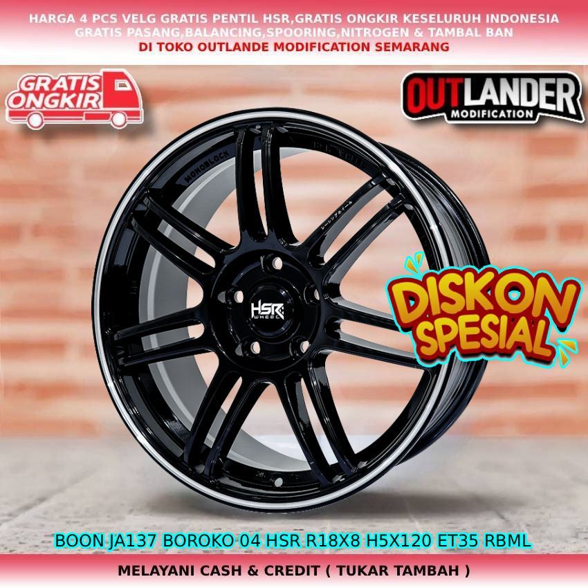 Velg Mobil R18 5x120 HSR BOON Untuk Bmw F10 F30 E46