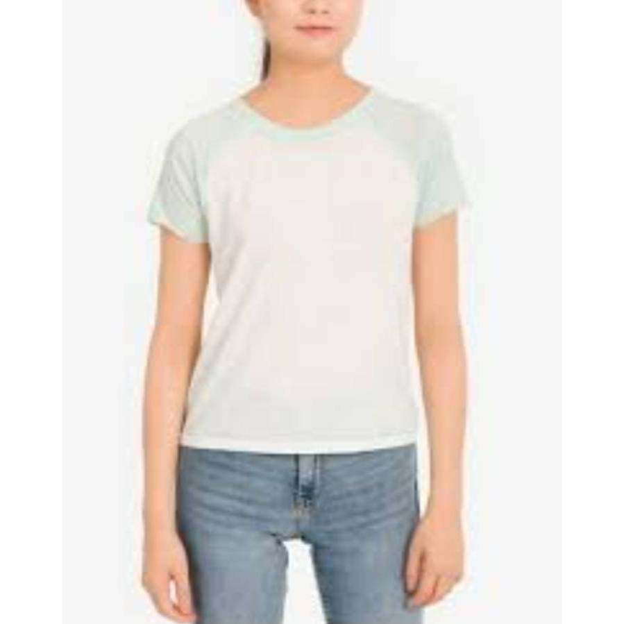 Pabrik branded QldN@vy raglan jersey tee kids S L XL 6 7 10 12 14 years tahun putih cream hijau tosc