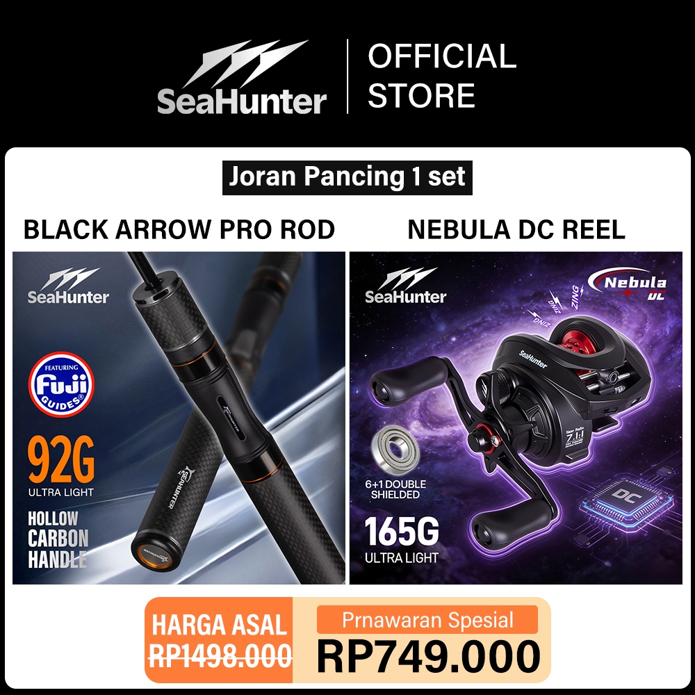 [Official] SeaHunter Nebula DC Reel Joran Set = Baitcasting Pancing Digital Control System BC Reel +