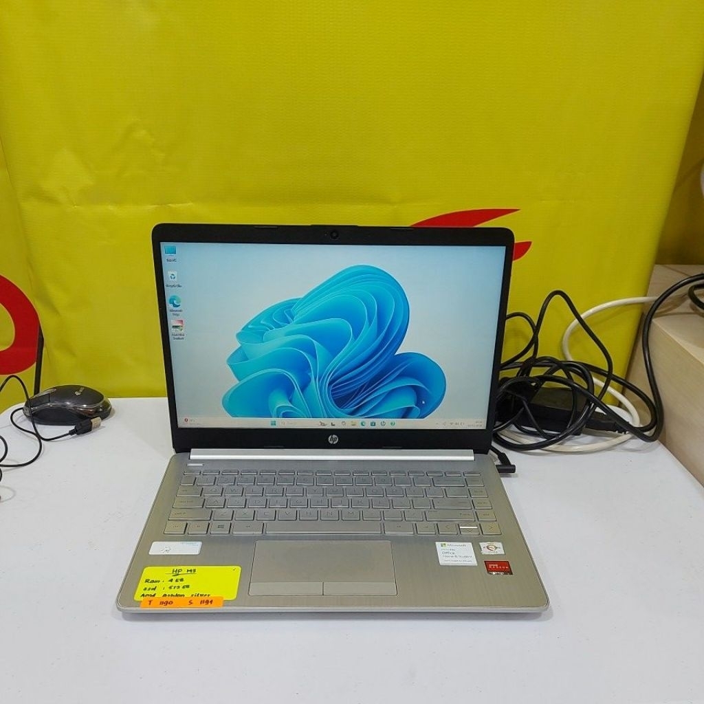 laptop hp 14s dk1524au amd athlon silver 3050U ram 4gb ssd 512gb 1194