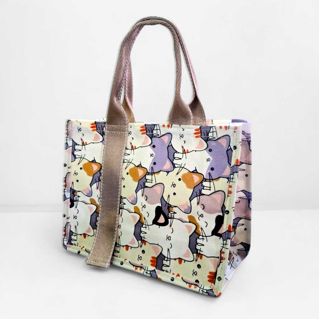 Tote Bag Bahan Kanvas - Totebag Kanvas Wanita - Tote Bag Tali Panjang - Tas Kanvas Murah