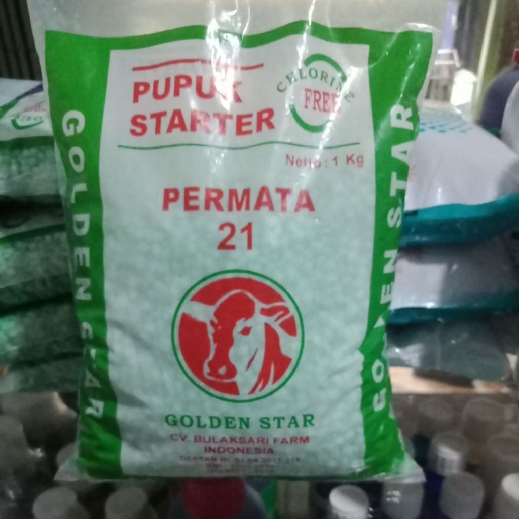 Pupuk NPK Permata 21 Golden Star 1kg