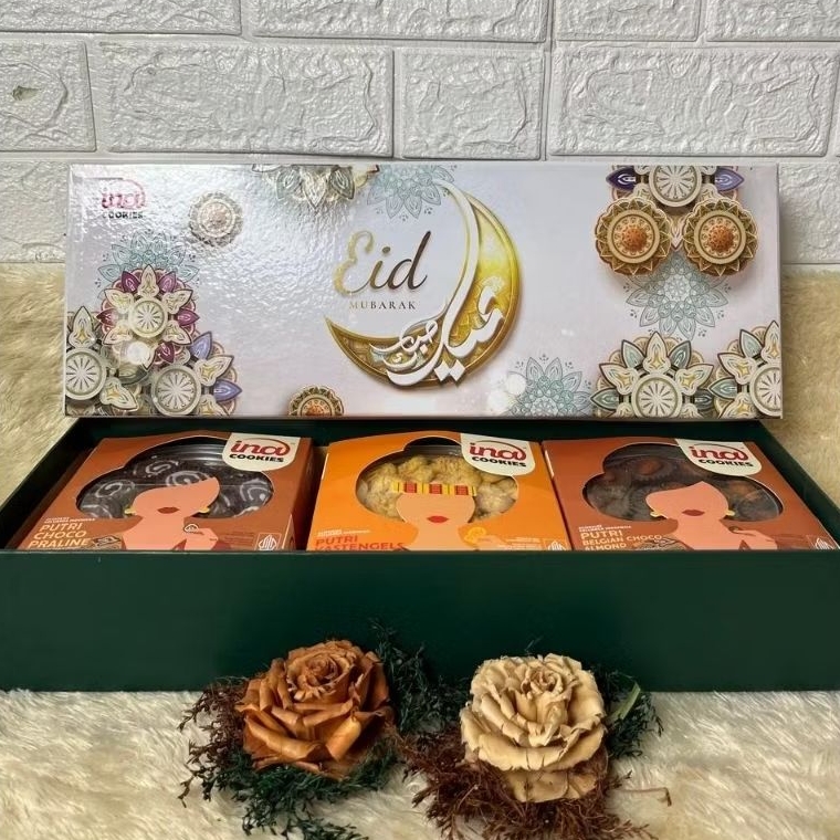 Hampers  GOLD ISI 3 Kue Kering Kering Premium Ina Cookies Jakarta Bekasi Depok Ready