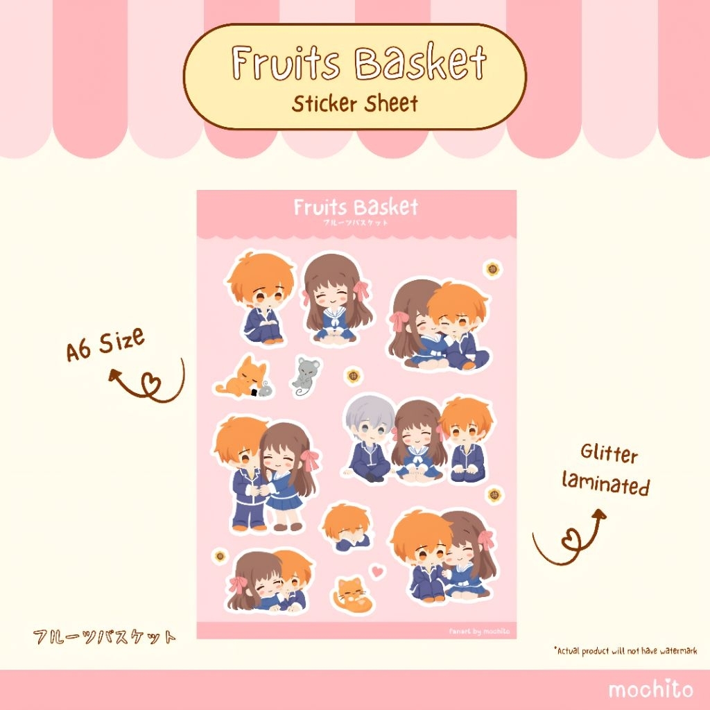 FRUITS BASKET A6 Sticker Sheet Anime Vinyl