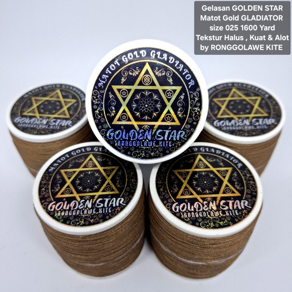 Gelasan GOLDEN STAR Matot Gold GLADIATOR 025 1600 Yard Halus Tajam by RONGGOLAWE KITE
