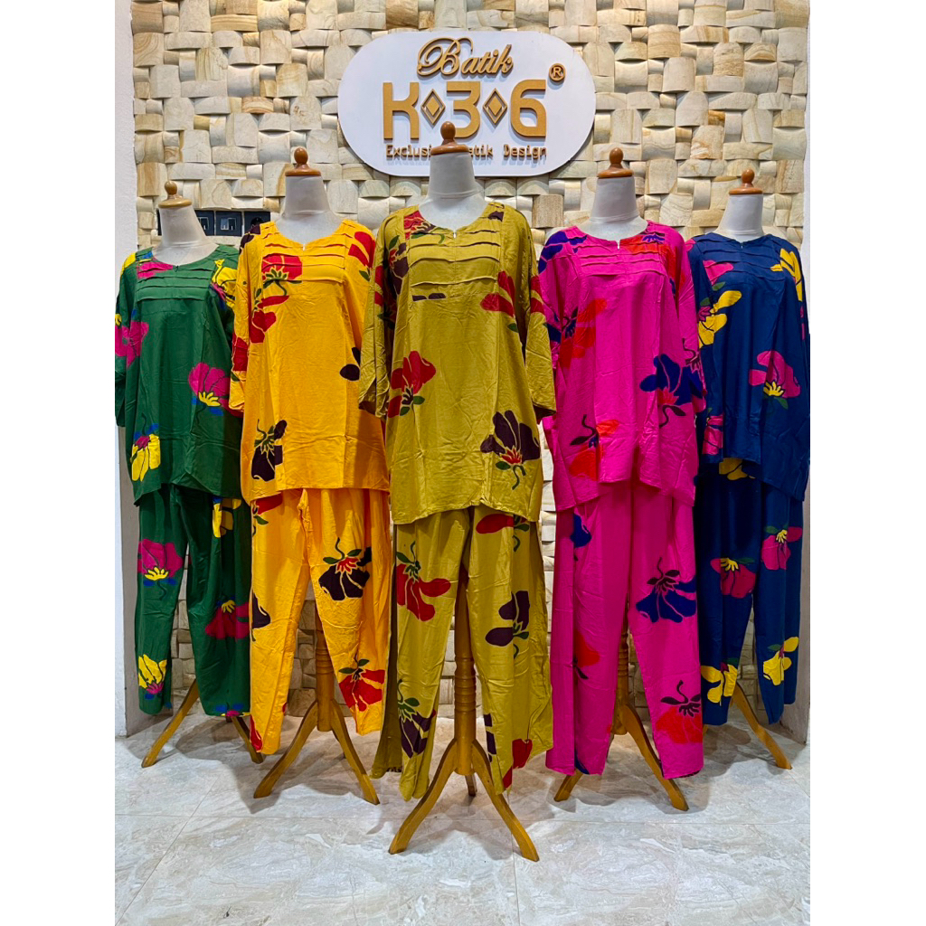 SETELAN SUPER JUMBO AZHIMA LD 130– Oneset / Setelan  Batik Cap Motif Sunan | Setelan Wanita Premium 