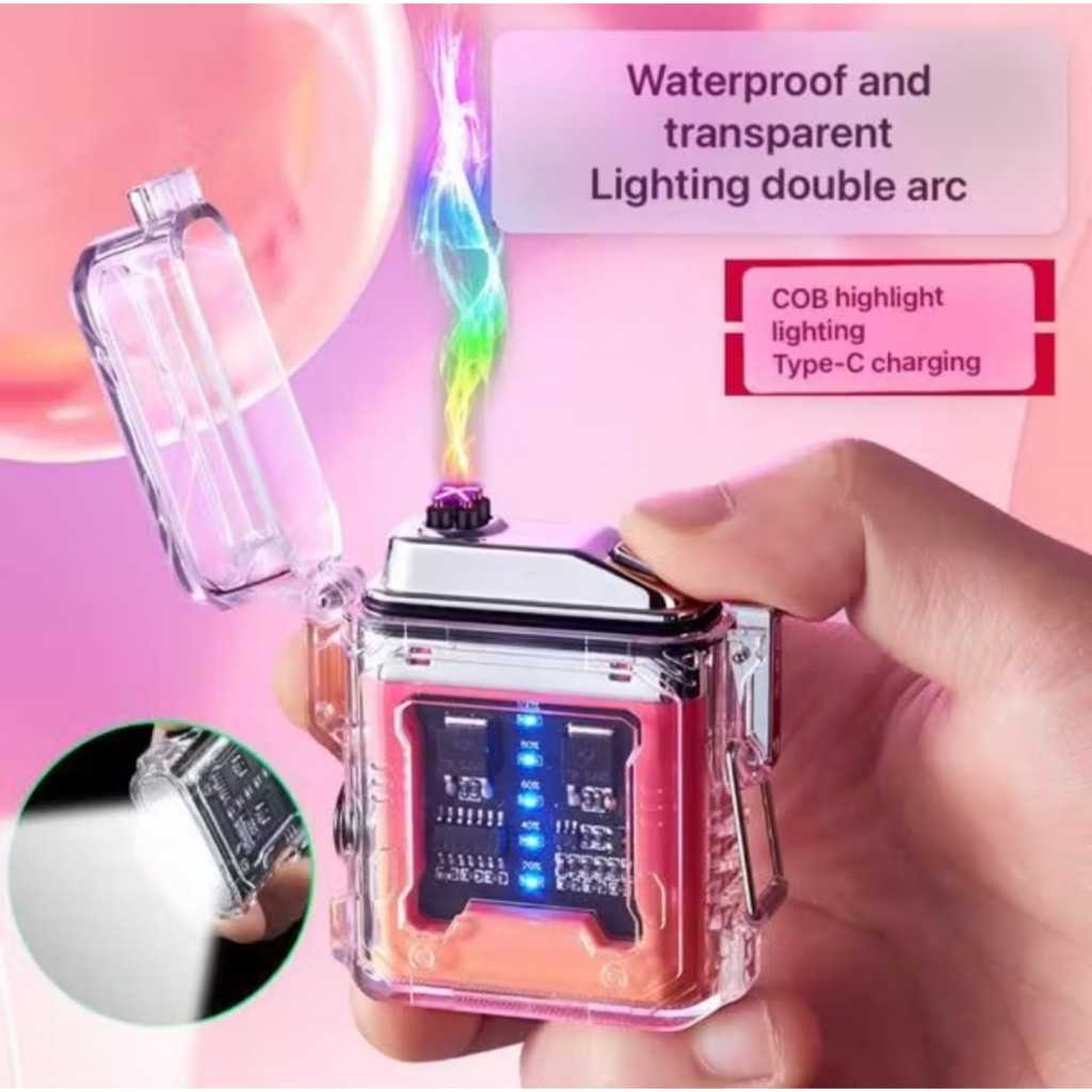 NoonaMancis Korek Elektrik Plasma + Senter  Isi Ulang Cas Ada Indikator Batrai Th616