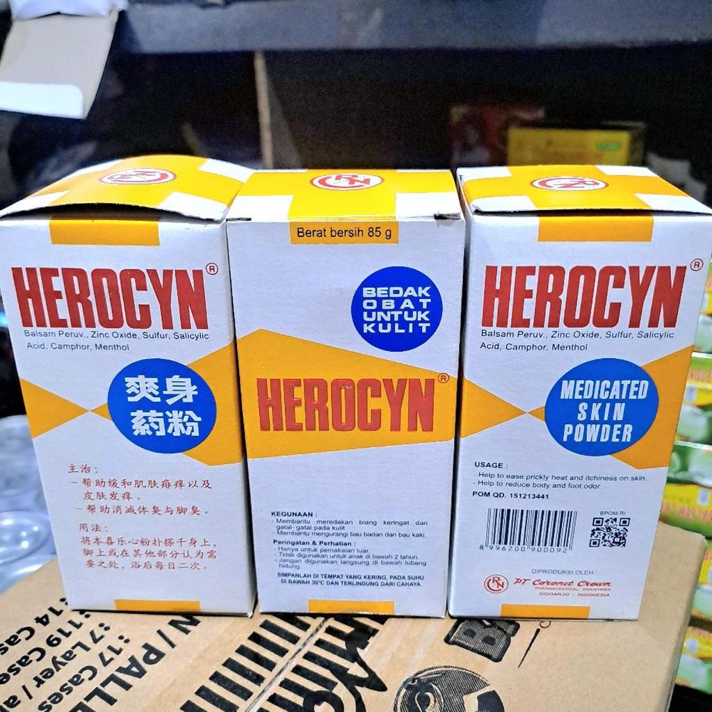 Bedak talk 3pcs HEROCYN bedak talk salicyl 85g