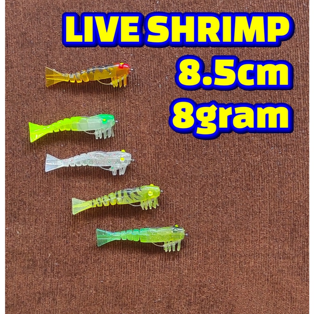 UMPAN SOFTLURE UDANG UMPAN MANCING SOFT LURE UDANG UMPAN CASTING BARRAMUNDI GABUS DAN IKAN PREDATOR 