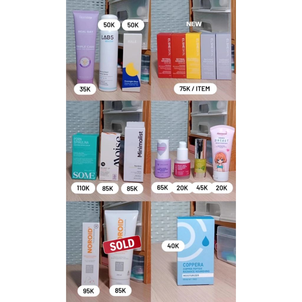 PL PRELOVED SKINCARE Facetolgy, Lab 5, Hale, Elsheskin, Some By Mi, Moise, Minimalist, Solcare, Enmo