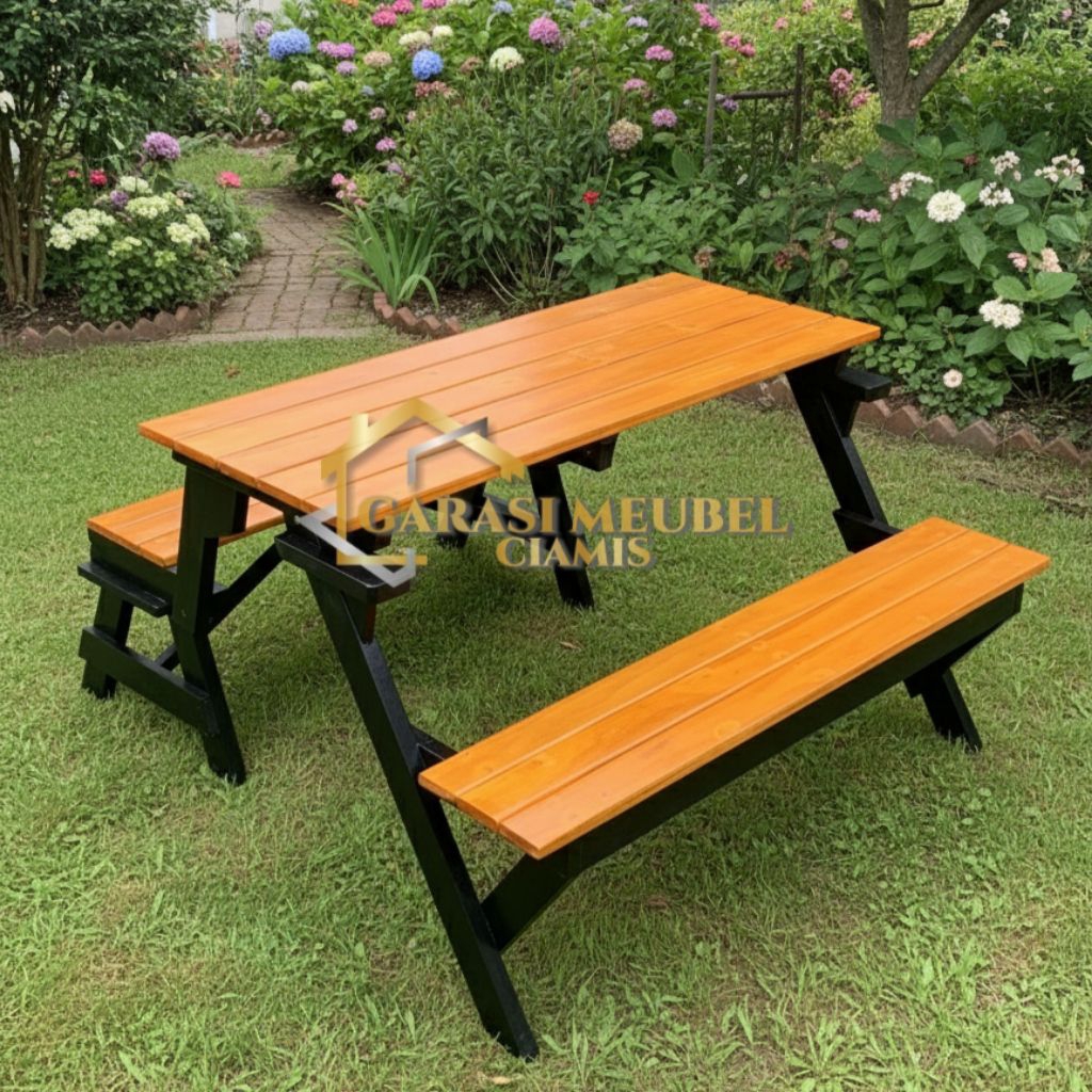 Kursi Magic Lipat Bisa Jadi Meja 2 In 1 / Kursi Taman / Meja Taman / Kursi Lipat / Meja Cafe / Meja 