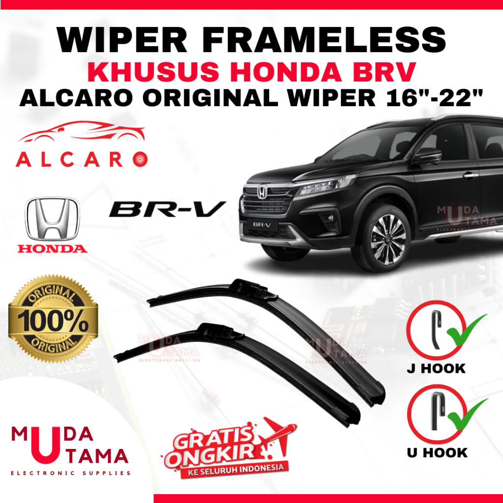 Wiper Frameless BRV Original Alcaro - Sapu Kaca BRV - Wiper BRV Frameless - Wiper Frameless BRV - Wi