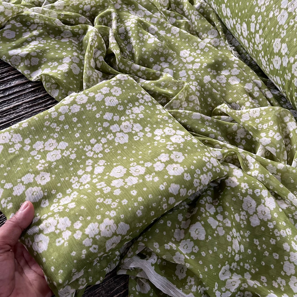 Kain Sifon Yoryu Motif - Kain Ceruty Yoryu  - Bahan sifon kembang