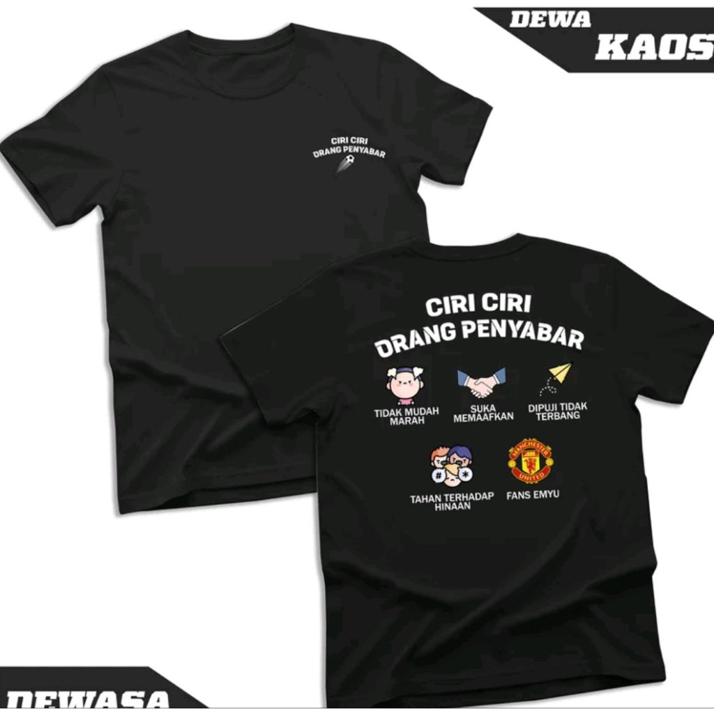 Kaos Distro King Mu  Ciri Ciri Orang Orang Penyabar T-shirt Unisex Pria Wanita