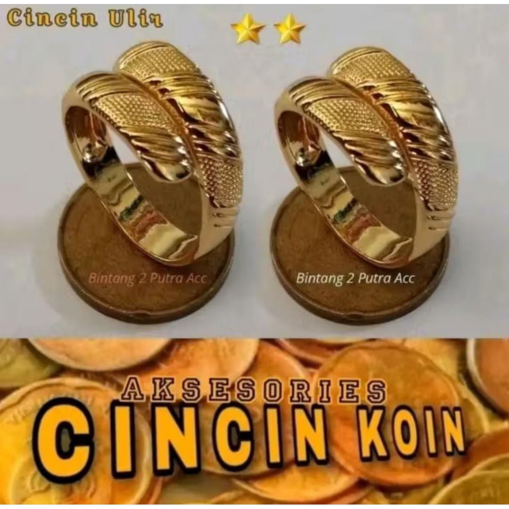 KOIN ASLI CINCIN KOIN MOTIF ULIR TERBUAT DARI BAHAN KOIN LOGAM 1991-1992 ASLI