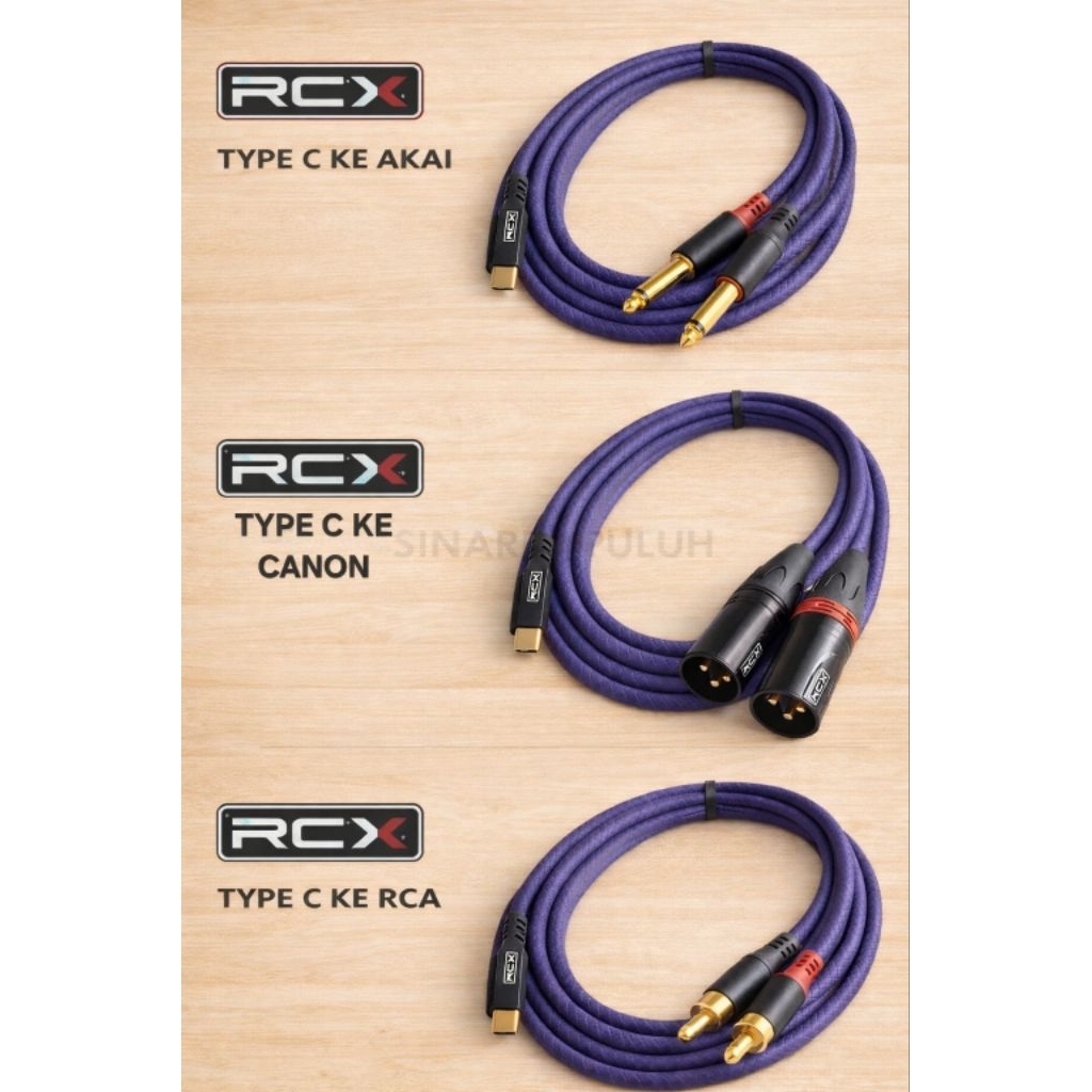 RCX KABEL AUDIO USB TYPE C KE RCA AKAI CANON HANDPHON KE SPEAKER AMPLIFIER 1,8 METER HIGH QUALITY