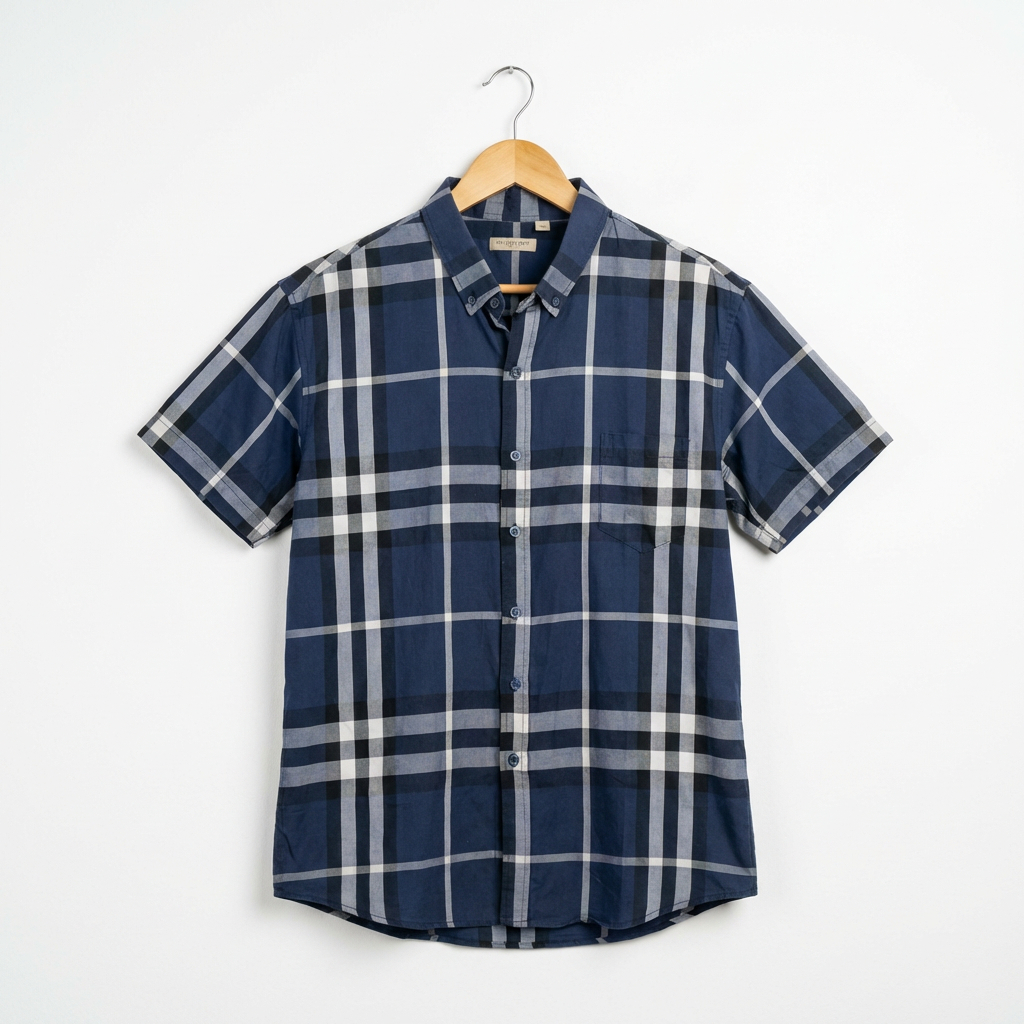 (Preloved) Kemeja Burberry Brit Pakaian Kerja Kantor Atasan Pria Biru Size XL Slim Fit Man Office Su