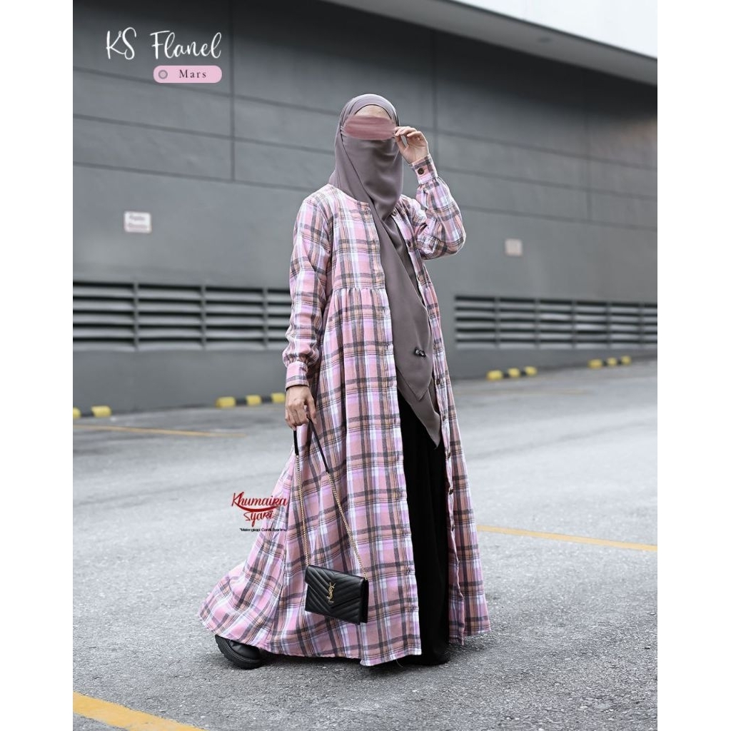 gamis ks katun flanel by khumayra syari