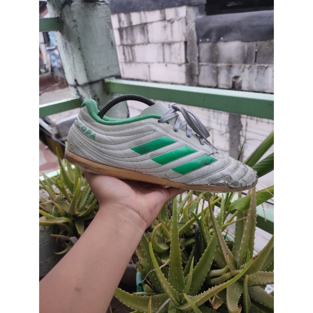 Adi Copa 19.4 Futsal Indoor White Green Original Sneakers Sepatu Futsal Size 44