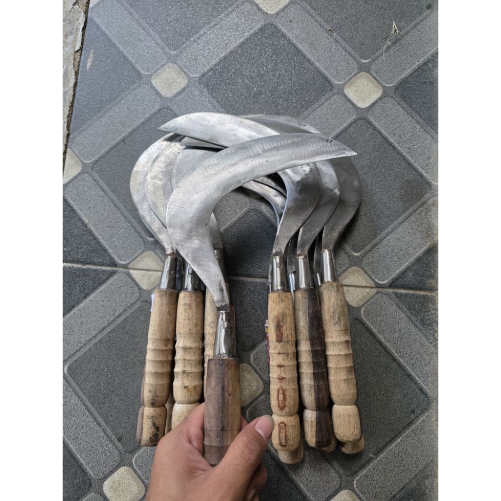 Sabit Arit Pengaritan Rumput Baja Putih Super Tajam