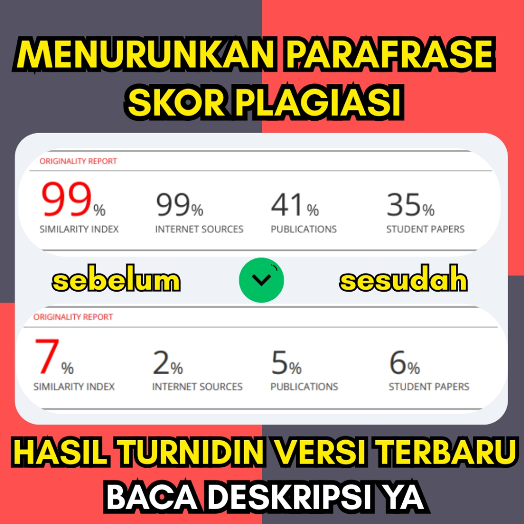Parafrase Menurunkan Skor Plagiasi Similitary SKRIPSI/TESIS/JURNAL/TA