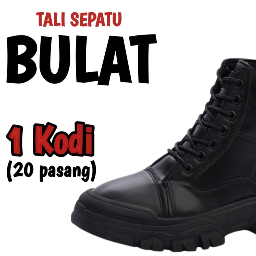 TERMURAH" Tali Sepatu Bulat 1 Kodi (20 Pasang)