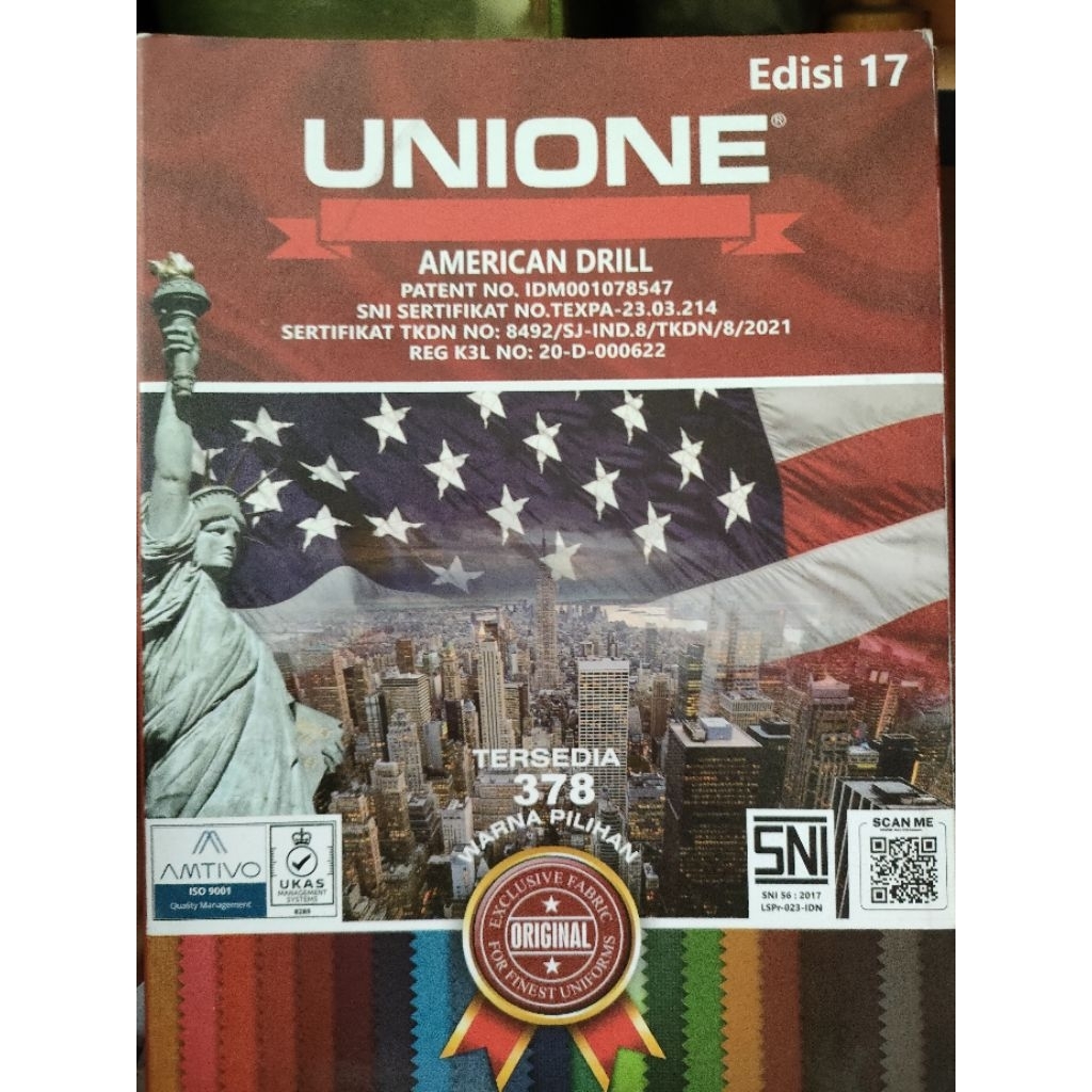 (1 Roll) Kain Unione Drill Seragam kantor sekolah