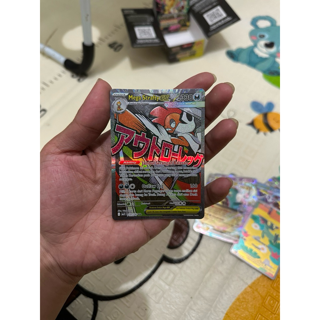 Kartu pokemon TCG indonesia - Mega scrafty ex MA | Kartu pokemon original