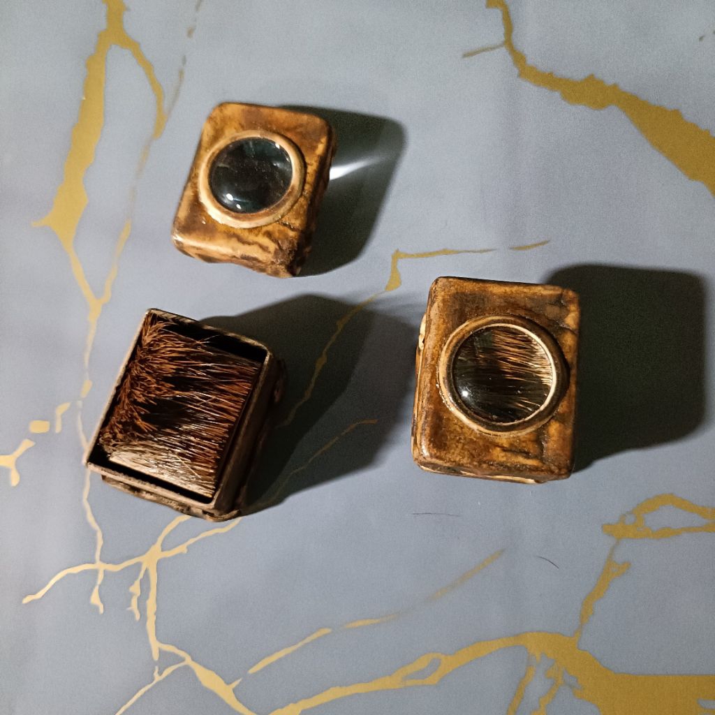 Alquran stambul kecil tinta kuning emas sampul kulit