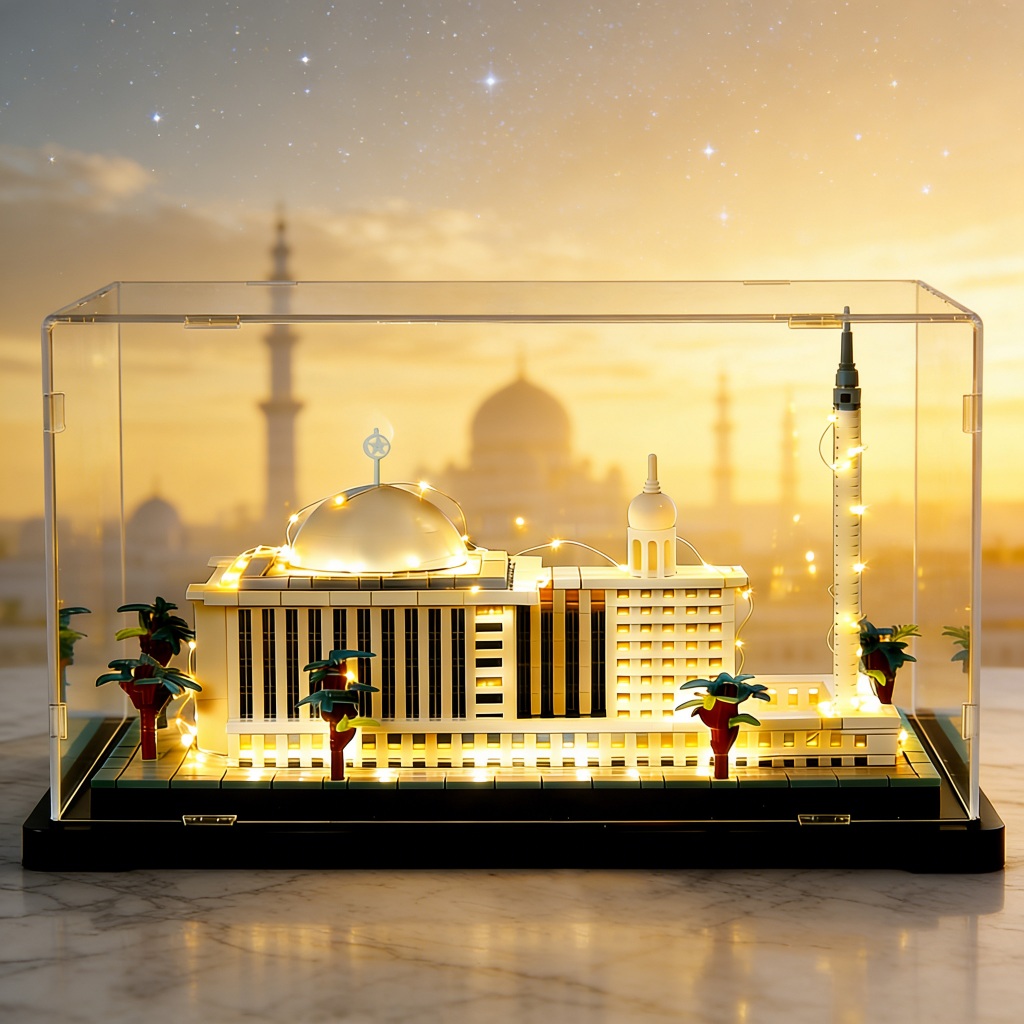 Hadiah Istimewa! Miniatur Masjid Istiqlal Jakarta Nano Block Lengkap dengan Kotak Display & Pelindun