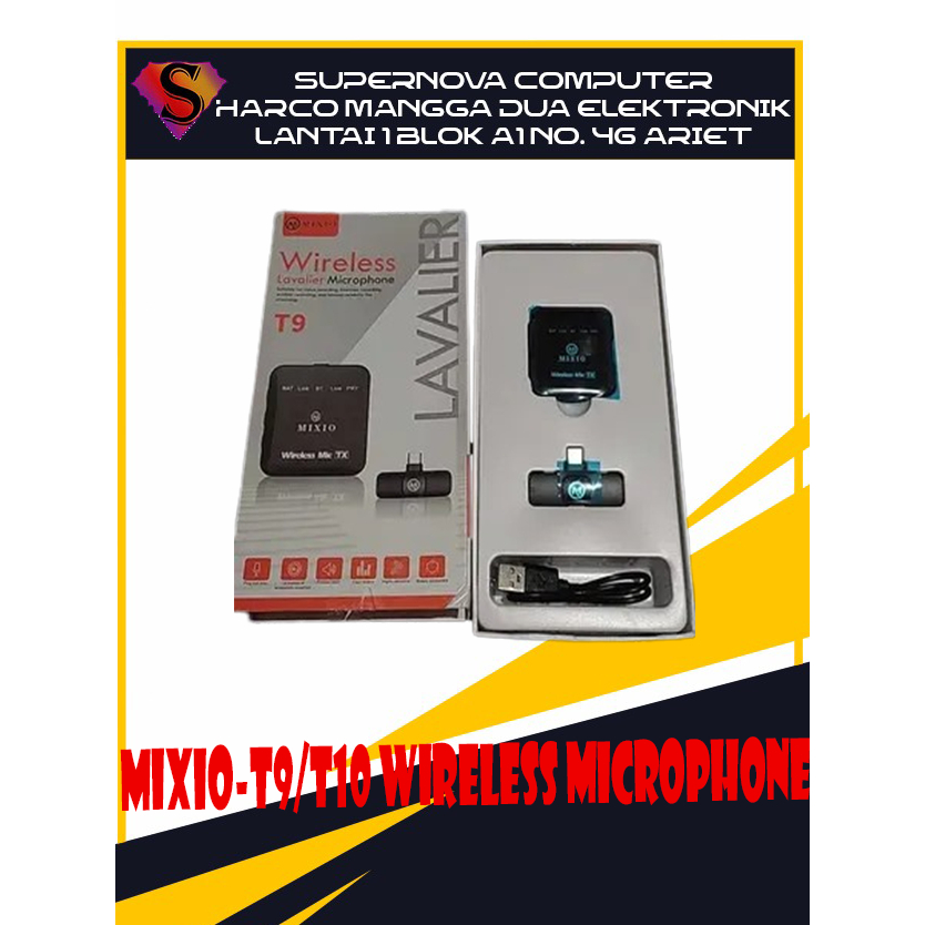 MIXIO-T9/T10 Wireless Microphone Professional Mikrofon Lavalier HP