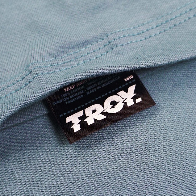 Troy Company Neck Strip Tshirt Mineral Blue Smoke Glyph - Kaos Lengan Pendek Kaos Biru Mineral KST 3035-3MB1O1R