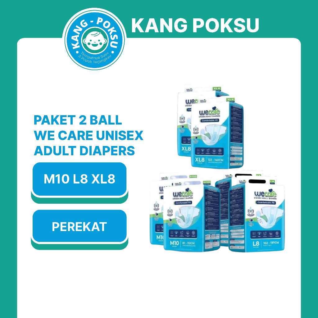 WECARE PAKET 2 PCS ADULT DIAPERS TAPE  M10 L8 XL8 POPOK DEWASA PEREKAT WECARE KPS PPKS