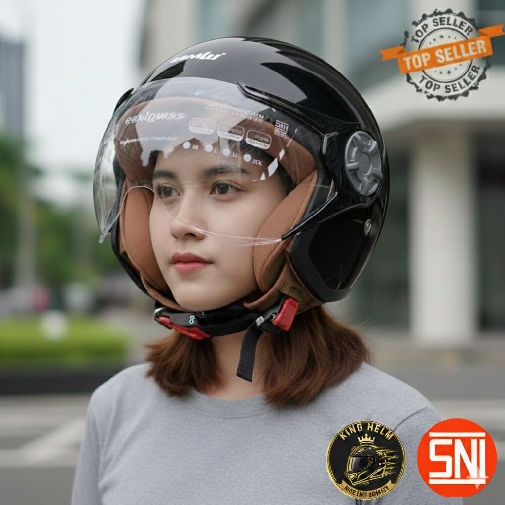 Helm hijab cargloss/helm wanita dan remaja /helm hijab premium/helm SNI