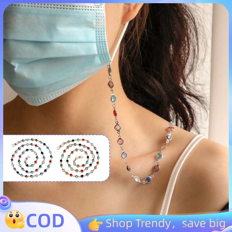 72cm Rantai Kacamata Kristal Berwarna Kalung Kaca Mata Wanita Strap Kacamata Wanita Tali Kacamata Wa